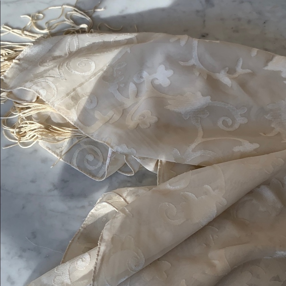 Sheer cream lightweight shawl